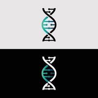 Dna helix illustration for medical science genetic research and biotechnology logo design 100 vector