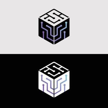 digital cubo logo diseño para tecnología empresa marca y moderno tecnología comienzo arriba identidad icono vector