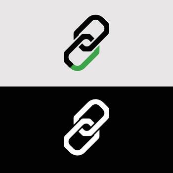 Link chain illustration for business connection and security logo design concept simple modern style vector