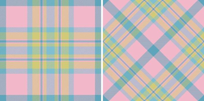 pastel rosado tartán patrones, Perfecto para textil diseño, moda, o sitio web antecedentes. dos variaciones oferta versatilidad un clásico cheque y un diagonal tejido. vector