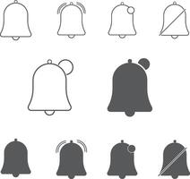 Notification and Alarm Icons set design. Flat and Outlined Icons Set for Buttons, Web Interface. vector
