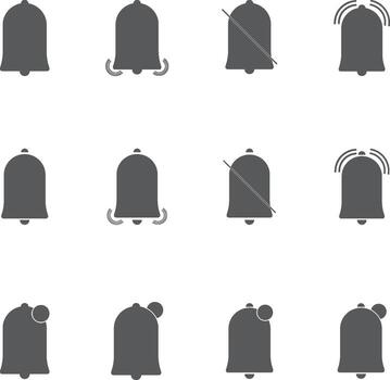 Flat Notification and alarm Icon set Design. Flat Icon set for Web interface, buttons. vector