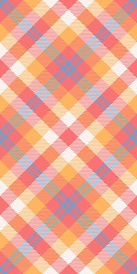 Daisy textile fabric check, trousers background seamless pattern. Spanish tartan texture plaid in red and orange colors.