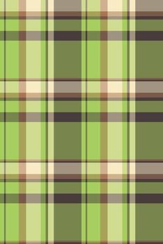 Japanese plaid tartan pattern, 1970s texture check textile. Graphical seamless fabric background in lime and green colors. vector