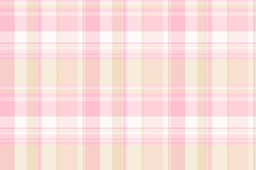 Soft pastel plaid pattern. Gentle pink, peach, and white hues create a calming, versatile background. Ideal for fabric design, baby showers, or spring themes. vector