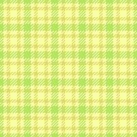 Pajamas seamless pattern, rectangle check texture tartan. Naked fabric plaid textile background in lime and yellow colors. vector
