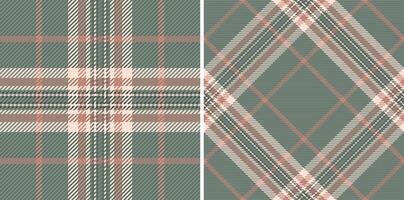Elegant duo of seamless plaid patterns in muted greens and blush pinks. Versatile textures ideal for textile design, fashion, apparel, website backgrounds, and packaging. vector