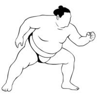 Art Outline Illustration Sumo Dimple vector