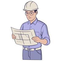 Architect Character Businessman Contraction Illustration vector
