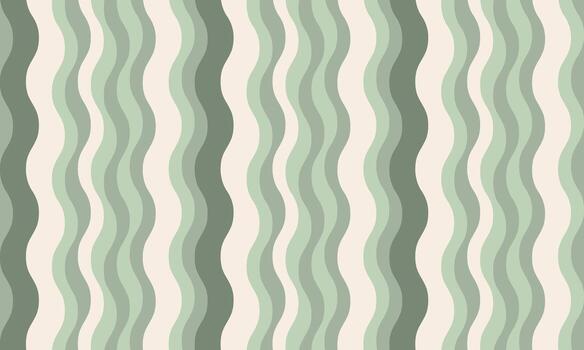 Abstract wavy lines in calming sage green and cream create a serene, minimalist pattern. Perfect for website backgrounds, textile designs, or any project needing a soothing, modern aesthetic. vector
