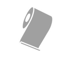 Abstract grey roll of paper icon. Simple, minimalist design. Perfect for websites, apps, or presentations needing a clean, modern aesthetic. Represents freshness, cleanliness, or new beginnings. vector