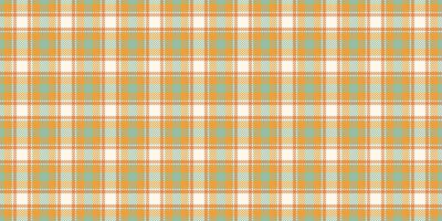 Mixed seamless textile, cotton fabric pattern plaid. Weave texture check tartan background in orange and sea shell colors. vector