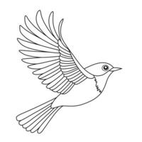Line Art of Mangrove Blue Flycatcher vector