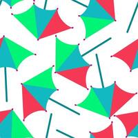Colorful umbrella seamless pattern. illustration. White background. vector