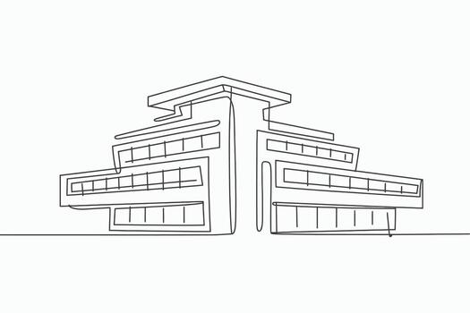 Modern architectural sketch of a multi story building vector