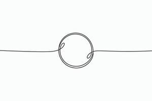 Minimalist single line drawing of a circle with flowing ends isolated on white background vector
