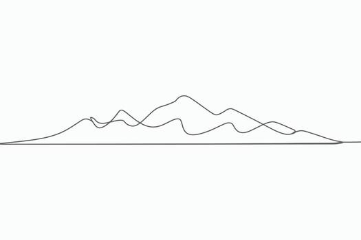 resumen montaña rango silueta dibujado con un soltero continuo línea aislado en blanco antecedentes vector
