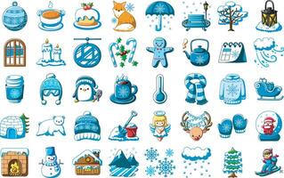 Variation of winter icon. Illustration of winter clip art icon for christmas decoration. vector