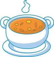 Chicken soup for warming body. Illustration of winter clip art icon for christmas decoration. vector