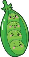 Easy vegetables drawing. Cute peas veggie herbs icon. vector