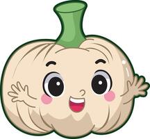 Easy vegetables drawing. Cute garlic veggie herbs icon. vector