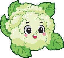 Easy vegetables drawing. Cute cauliflower veggie herbs icon. vector