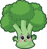 Easy vegetables drawing. Cute broccoli veggie herbs icon. vector