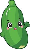 Easy vegetables drawing. Cute zucchini veggie herbs icon. vector