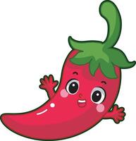 Easy vegetables drawing. Cute chilli veggie herbs icon. vector