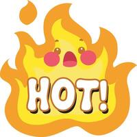 Hot text icon. Cute text sticker message illustration. Colorful positive quotes text. vector