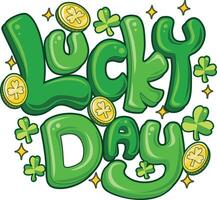 Lucky day text. Cute Mardi Gras elements icon. vector