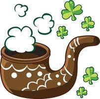 A cigaratte with lucky leaves. Cute Mardi Gras elements icon. vector
