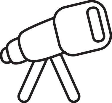 Outline of telescope icon. Coloring pages of space and galaxy illustrations. vector