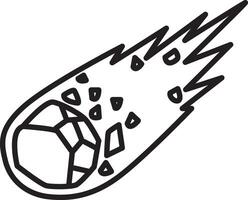 Outline of meteor icon. Coloring pages of space and galaxy illustrations. vector