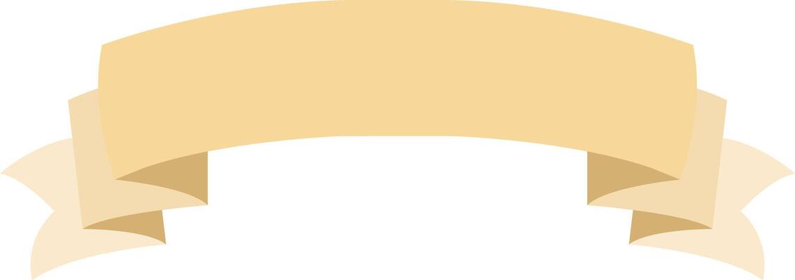 A gold banner with a zigzag pattern at the bottom. Set of vintage ribbon banner illustrations.