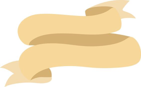 A yellow banner with a zigzag pattern at the top. Simple title bow clip art. vector