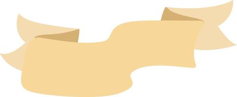A yellow banner that appears to be blown by the wind. Set hand drawn doodle blank title clip art. vector