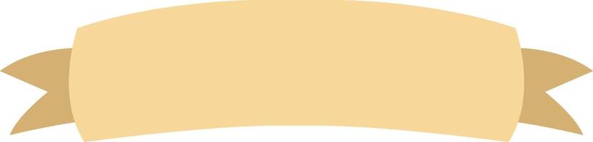 The banner curves neatly to the left and right.Simple yellow blank ribbon banner art. vector
