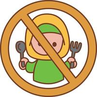 No eating in the fasting of islam. Hand drawn of moslem or Islam elements. vector