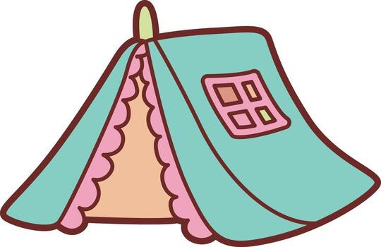 tent playground icon. Colorful of playground icon. vector
