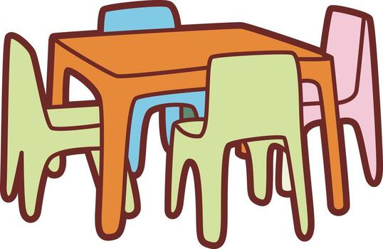 Table and chairs icon. Colorful of playground icon. vector