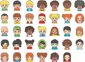 Avatar of boy and girl kids. vector