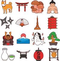 Palace and temple icon. Illustration icon of japanese items. vector