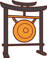 Bells in the temple icon. Illustration icon of japanese items. vector