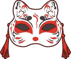Cat mask icon. Illustration icon of japanese items. vector