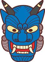 Blue mask evil icon. Illustration icon of japanese items. vector