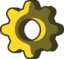 Cute gear icon. Game illustration elements art. vector