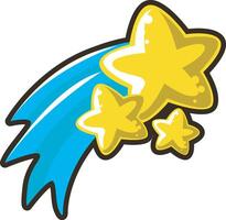 Cute shooting star icon. Game illustration elements art. vector