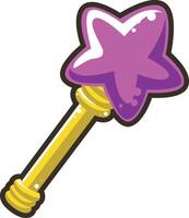 Cute purple magician stick icon. Game illustration elements art. vector