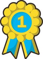 Cute medal number one icon. Game illustration elements art. vector